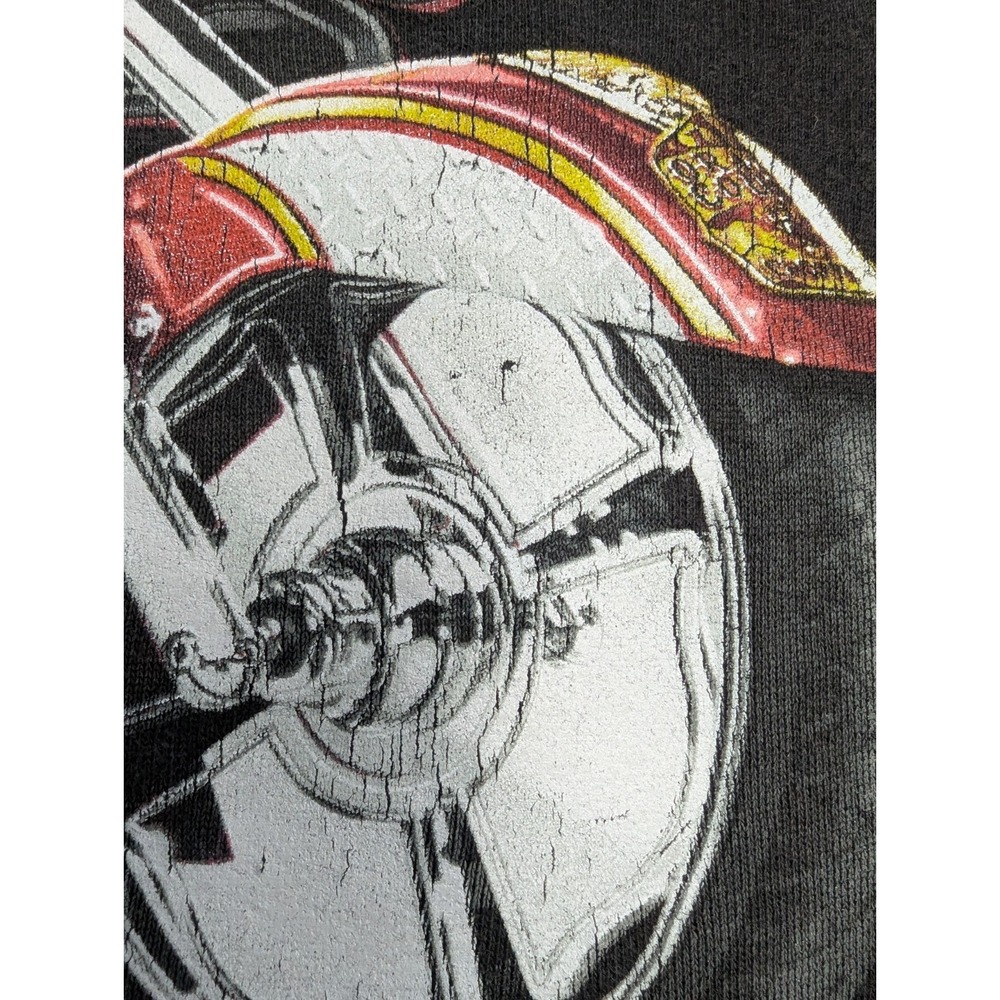 Vtg American Choppers Fire Bike‎ Hoodie Made Russia Mens XL Y2K Motorcycle RARE - Picture 11 of 12